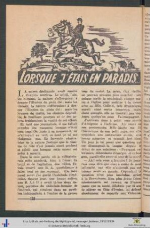 Lorsque J'étais en Paradis...