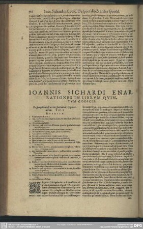Enarrationes In Librum Quintum Codicis