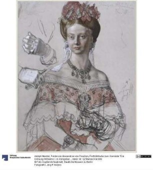 Prinzessin Alexandrine von Preußen, Portzrätstudie zum Gemälde "Die Krönung Wilhelms I. in Königsberg"