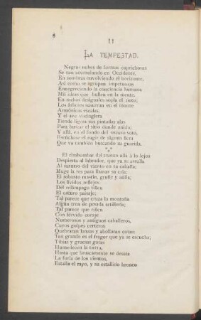 II - La tempestad.
