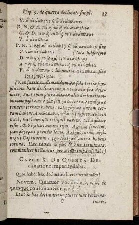 Caput X. De Quinta Declinatione imparisyllaba.