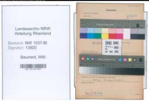 Entnazifizierung Willi Baumert , geb. 23.08.1897 (Arbeiter)