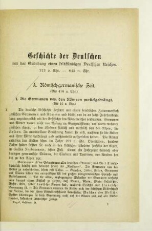 A. Römisch-germanische Zeit. (Bis 476 n. Chr.)