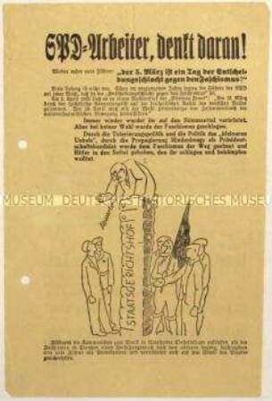 Aufruf der KPD an SPD-Anhänger zur Reichstagswahl 1933