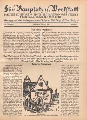 Der Wettbewerb für künstlerische Darstellung von Haus- und Siedlungsentwürfen [...]