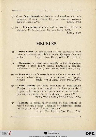 Meubles (Nr. 93-149bis)