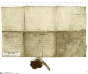 Hartmann [Burggraf von Kirchberg], Abt von Fulda und Hersfeld, Erzkanzler der römischen Kaiserin, bekundet für sich und seine Nachfolger, dass er ...