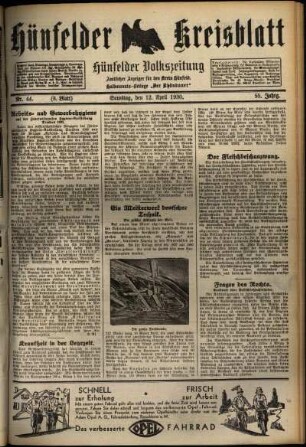 Dritte Ausgabe vom Sonntag, den 13. April 1930.