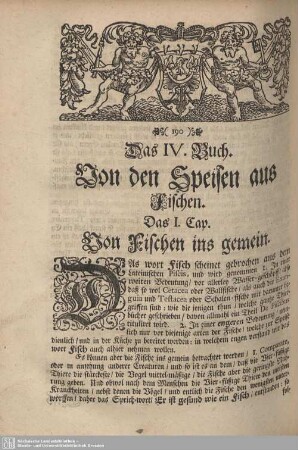 Das IV. Buch. Von den Speisen aus Fischen.