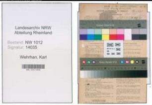 Entnazifizierung Karl Wehrhan , geb. 01.09.1881 (Justizobersekretaer)