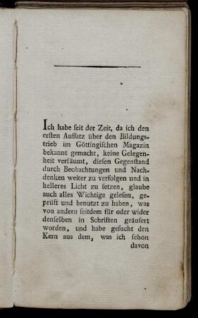 Ich habe seit der Zeit ...
