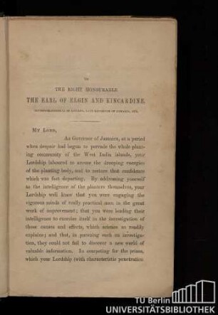 To the Right Honourable The Earl of Elgin and Kincardine