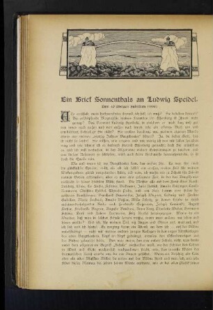 Ein Brief Sonnenthals an Ludwig Speidel