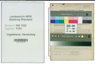 Entnazifizierung Hansludwig Vogelskamp , geb. 04.02.1912 (Buchhalter)