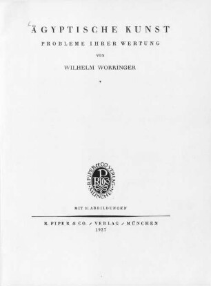 Ägyptische Kunst : Probleme ihrer Wertung