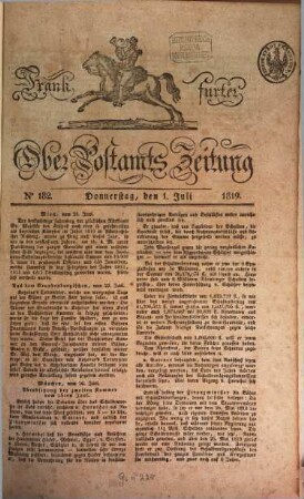 Frankfurter Ober-Post-Amts-Zeitung. 1819,7/12
