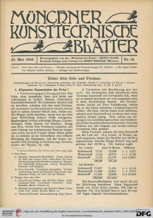 1: Ueber fette Oele und Firnisse [1]