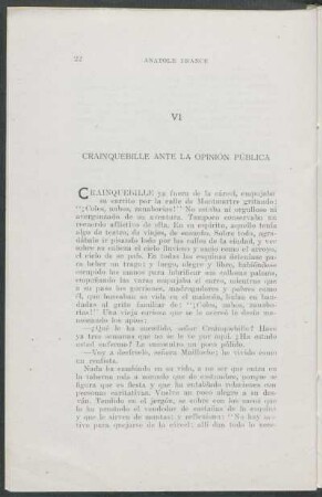 VI Crainquebille ante la opinión pública