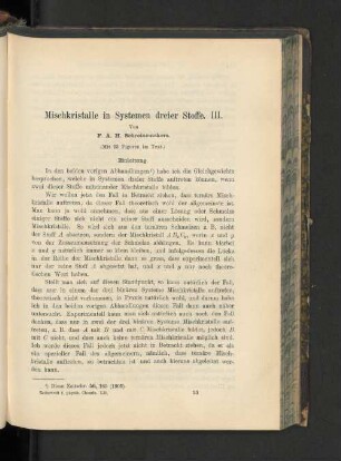 Mischkristalle in Systemen dreier Stoffe. III.