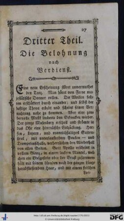 Dritter Theil. Die Belohnung nach Verdienst.