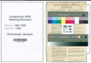 Entnazifizierung Hermann Dombrowski , geb. 01.02.1891 (Zollsekretaer)