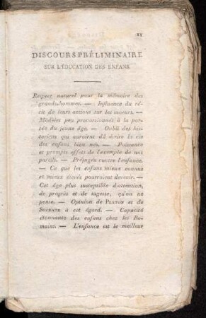 Discours Préliminaire Sur L'Éducation Des Enfans.