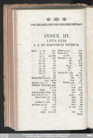 Index III. Loca Alia S.S. Et Scriptorum Veterum.