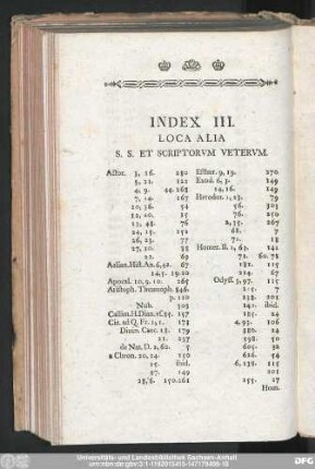 Index III. Loca Alia S.S. Et Scriptorum Veterum.