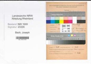Entnazifizierung Joseph Bach, geb. 01.12.1912 (Vertreter)