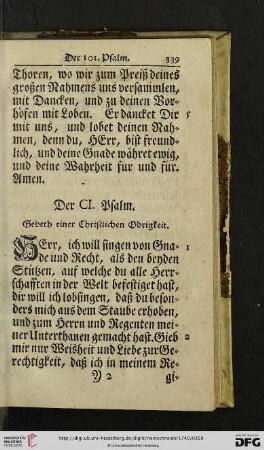 Der CI. Psalm - Der CX. Psalm