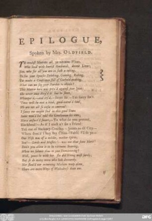 Epilogue, Spoken by Mrs. Oldfield.