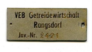 VEB Getreidewirtschaft Rangsdorf