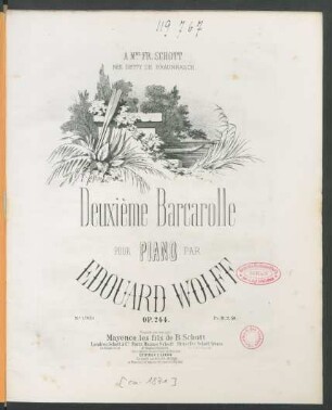 Deuxième barcarolle pour piano : op. 244.