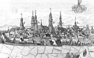 Zittau. Ausschnitt aus: Prospekt der Stadt Zittau, 1757 (Sign.: VIII 130)