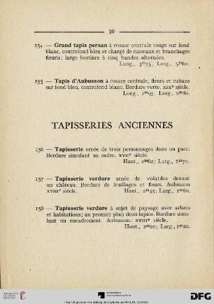 Tapisseries Anciennes (Nr. 156-158)