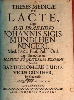 Theses med. de lacte
