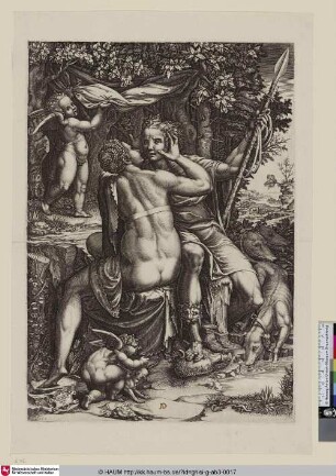 Venus embrassant Adonis au retour de la chasse