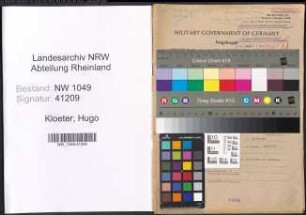 Entnazifizierung Hugo Kloeter , geb. 09.07.1891 (Direktor)