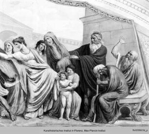 Hektor nimmt Abschied von Andromache und seinem Sohn Astyanax - Ettore abbandona Andromaca e il loro figlio Astianace