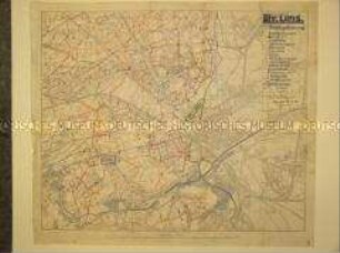 Militärische Stellungskarte des Stadtgebietes von Lens (Westfront) / Frontkarte aus dem Gebiet von Bethune
