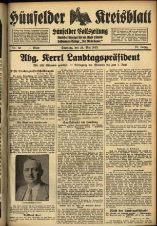 Erste Ausgabe vom Samstag, den 28. Mai 1932.