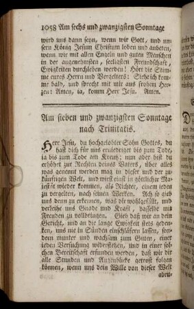 Am sieben und zwanzigsten Sonntage nach Trinitatis.