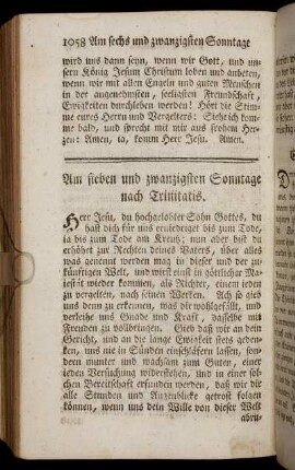 Am sieben und zwanzigsten Sonntage nach Trinitatis.