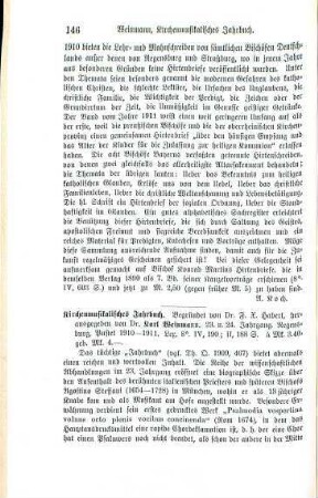 146-147 [Rezension] Weinmann, Karl, Kirchenmusikalisches Jahrbuch, 23. und 24. Jahrgang