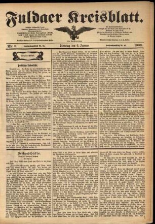 Erste Ausgabe vom Dienstag, den 06. Januar 1903.