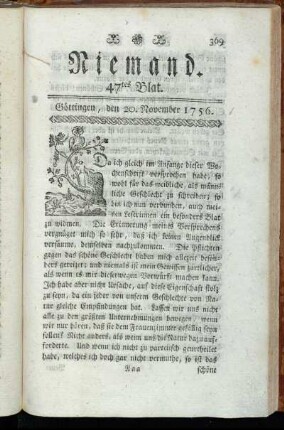 47tes Blat. Göttingen, den 20. November 1756.