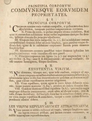 Principia corporvm commvnesqve eorvmdem proprietates.