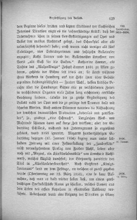 Begünstigung des Ballets.