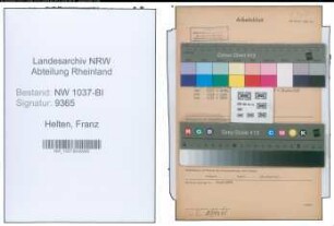 Entnazifizierung Franz Helten , geb. 10.02.1892 (Reg.Angestellter)
