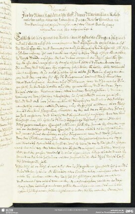 [Faszikel 36: Memorial für den kaiserlichen Hofdiener Maximilian Kolch]